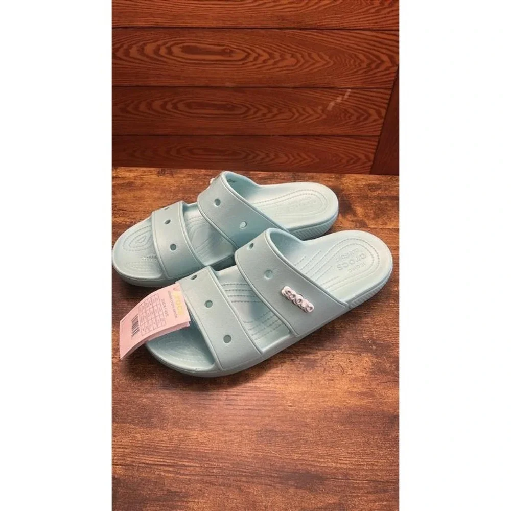 Crocs Classic Sandal Light Blue Mens 13 Two Strap Slide 206761-4SS New